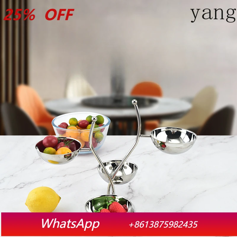 

Stainless Steel Snack Tray Bar Ktv Fruit Dish Metal Fruit Plate Dim Sum Dish Dried Fruit Candy Rack Partition Dessert Snack Rack