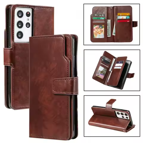 For Galaxy S23 S22 S 21 5G Flip Case Wallet Book Shell for Samsung S21 Ultra 23 FE S20 S10 22 Plus S9 8 Note 20 Leather Etui