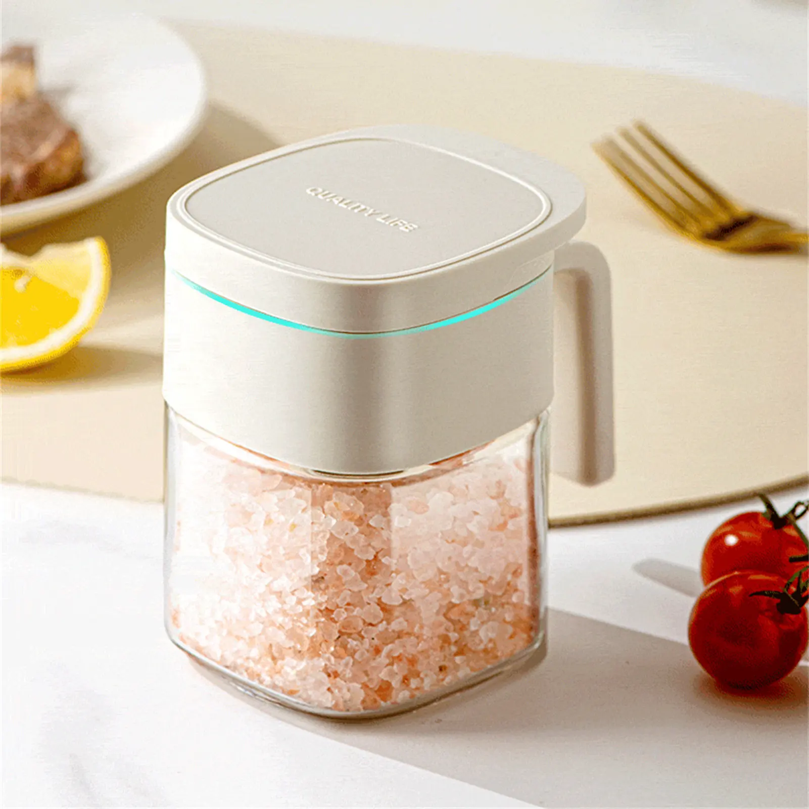 

Kitchen Spice Jars Set With Sealed Lids And Spoon Sodium Calcium Glass Transparent Design For Home Storage Organizer Accessories