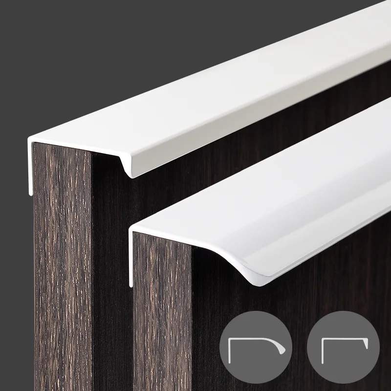 Luxury Kitchen Cabinet Handles Wardrobe Door Cabinets Drawers Invisible Strip Handle Painted White