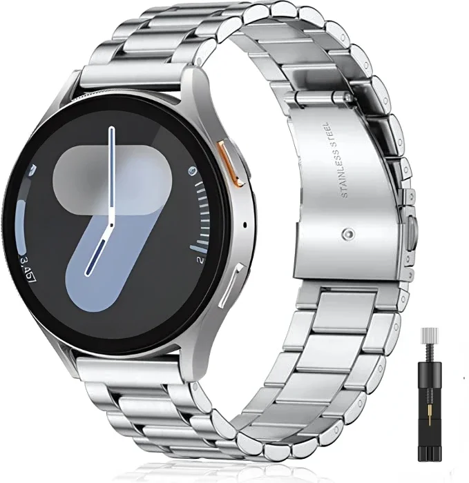 20 مللي متر حزام معدني من الفولاذ المقاوم للصدأ لساعة سامسونج جالاكسي 7 6 5 4 44 مللي متر 40 مللي متر سوار متين ساعة جالاكسي 5 برو 45 مللي متر/6 4 كلاسيكي