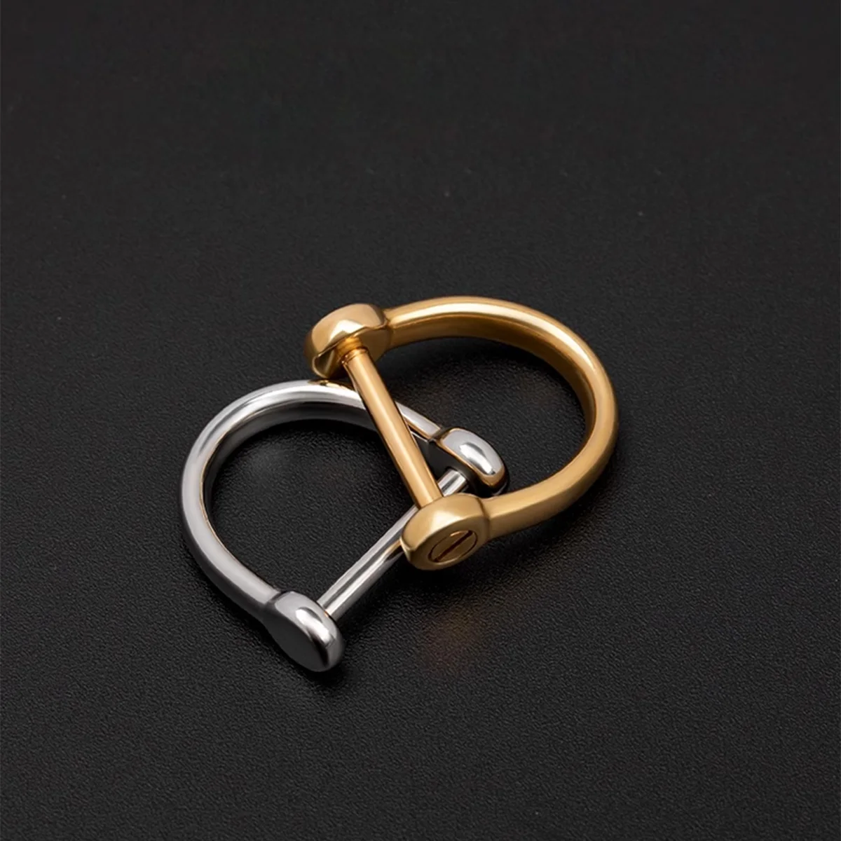 Brass / Stainless Steel Horseshoe Chain Car Keychain d-Shaped Ring DIY Male And Female Pendant Metal Accessories