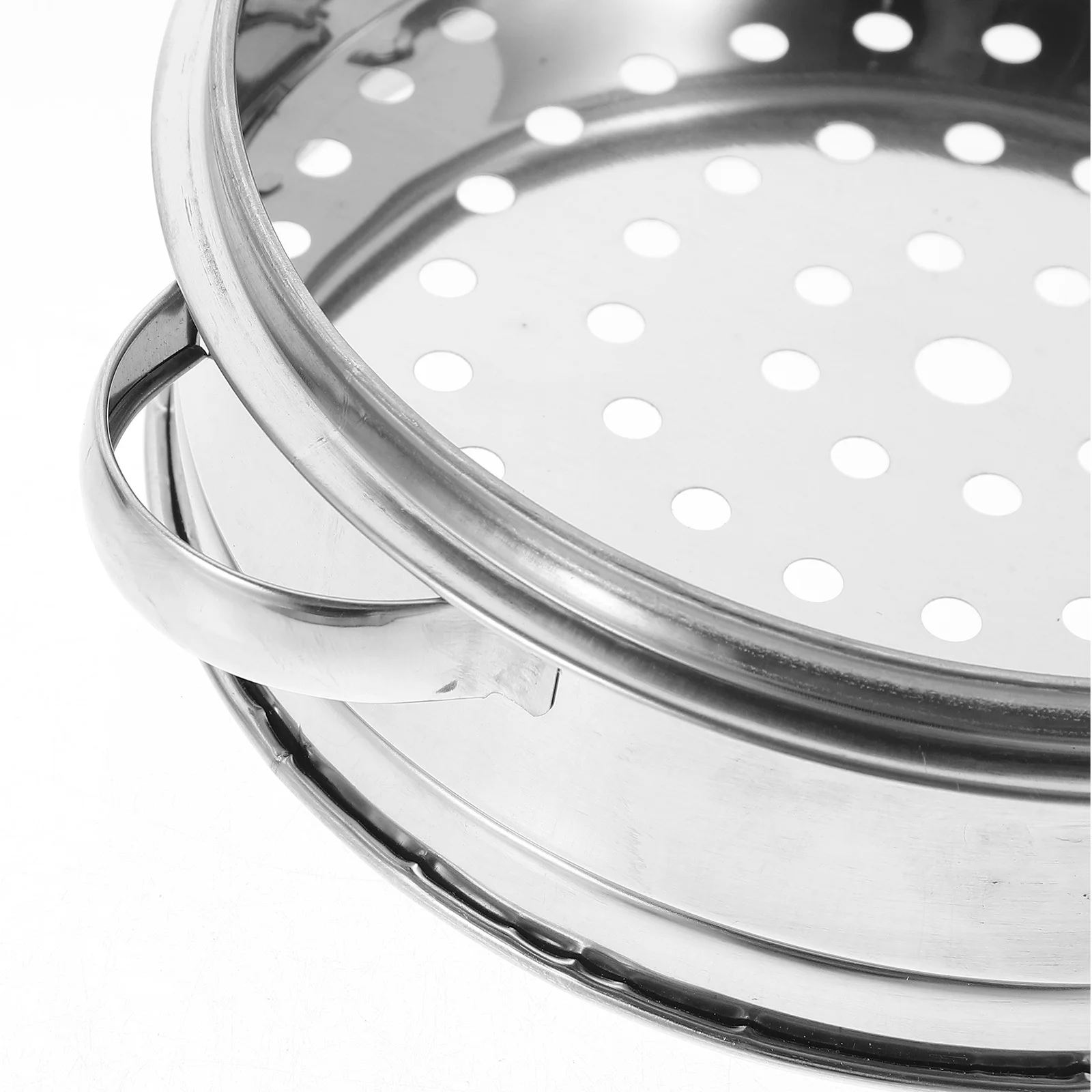 

1Set Steamer Basket Stainless Steel Heavy Duty with Lid for Pot Dumpling Fish Vegetable Steaming Rack Kitchen Cooking Supply