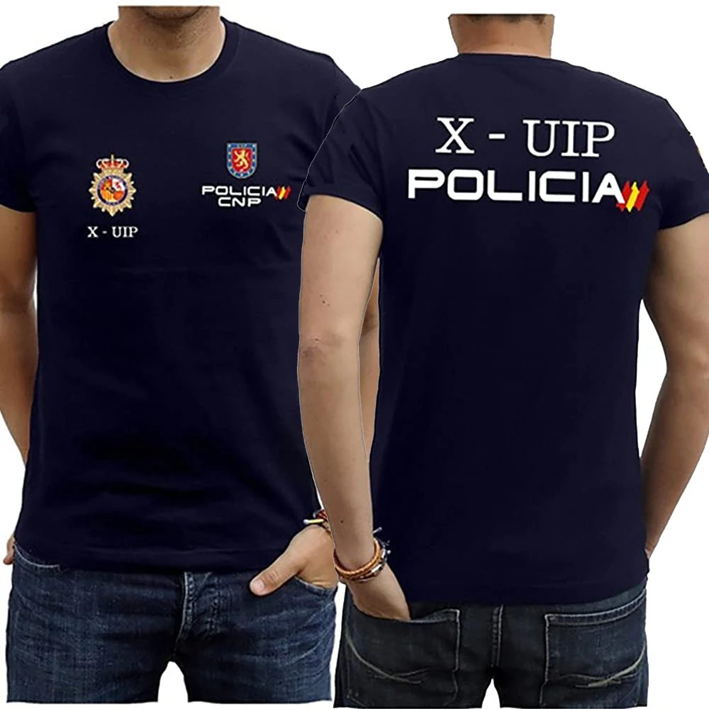 Spain Nacional Policias UIP Policia T Shirt. Short Sleeve 100% Cotton Casual T-shirts Loose Top Size S-3XL