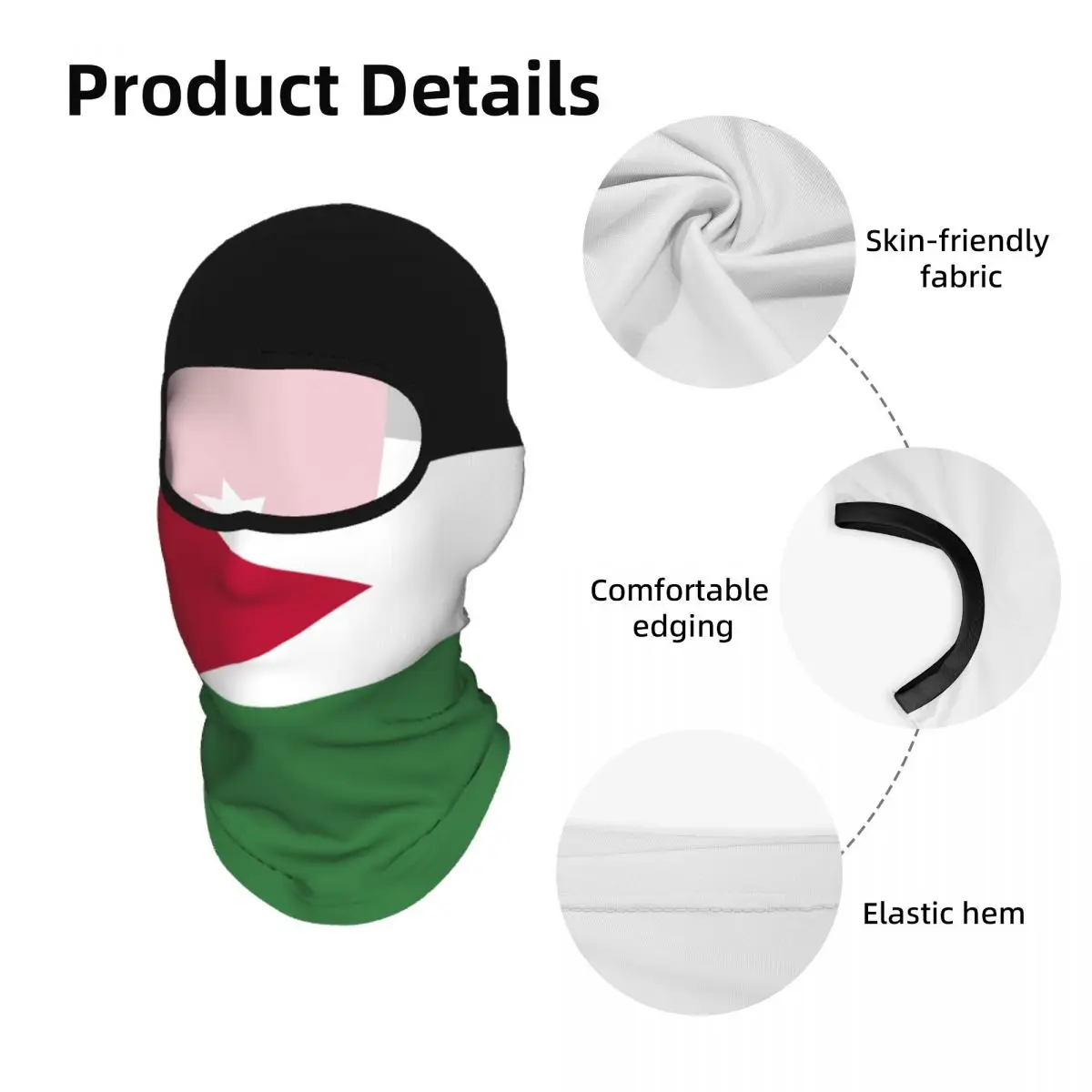 Jordan Flag Outdoor Cool Sunscreen Motorcycle Face Mask Moto Biker Wind Cap Mask Stopper Windproof Bicycle Cycling Headgear - view 3