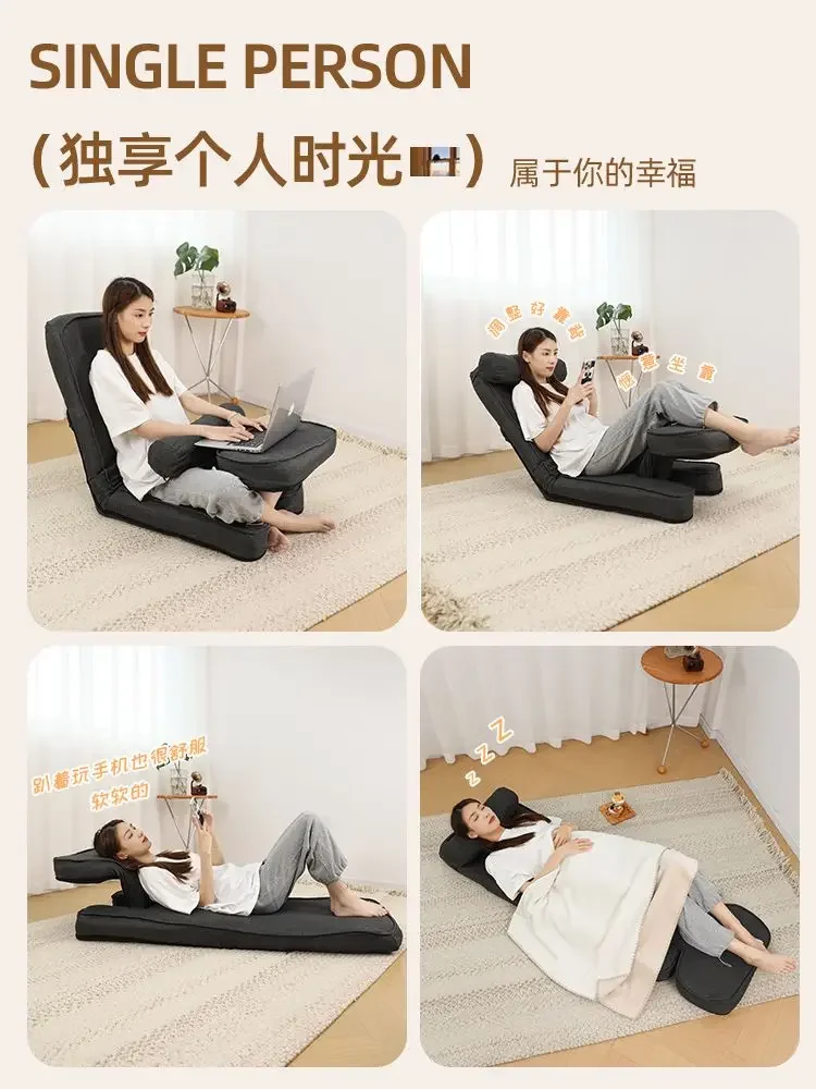 Slaapbank Uitvouwbaar    โซฟาปรับนอนได้   Multi-functional Lounger Sofa Tatami Seat Bedroom Folding Recliner Chair Back Chair