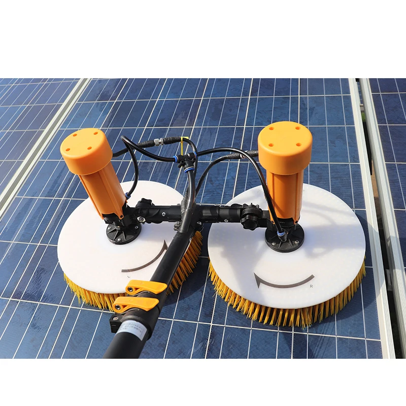 

Photovoltaic Solar Panel Double-ended Electric Cleaning Brushes With Aluminum 10m Pole