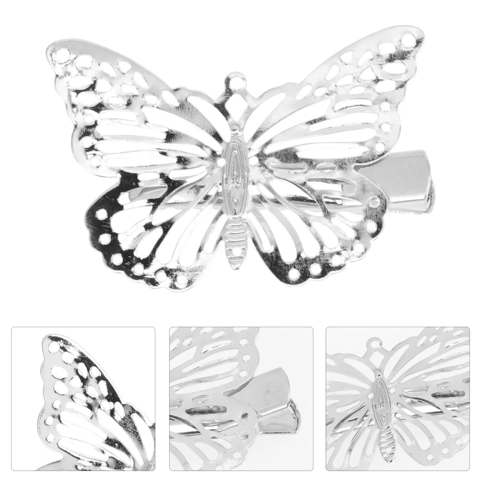 

10Pcs Metal Butterflies Hair Clip Shiny Side Hairpin Elegant Hair Barrette for Women Party Women Hairpin