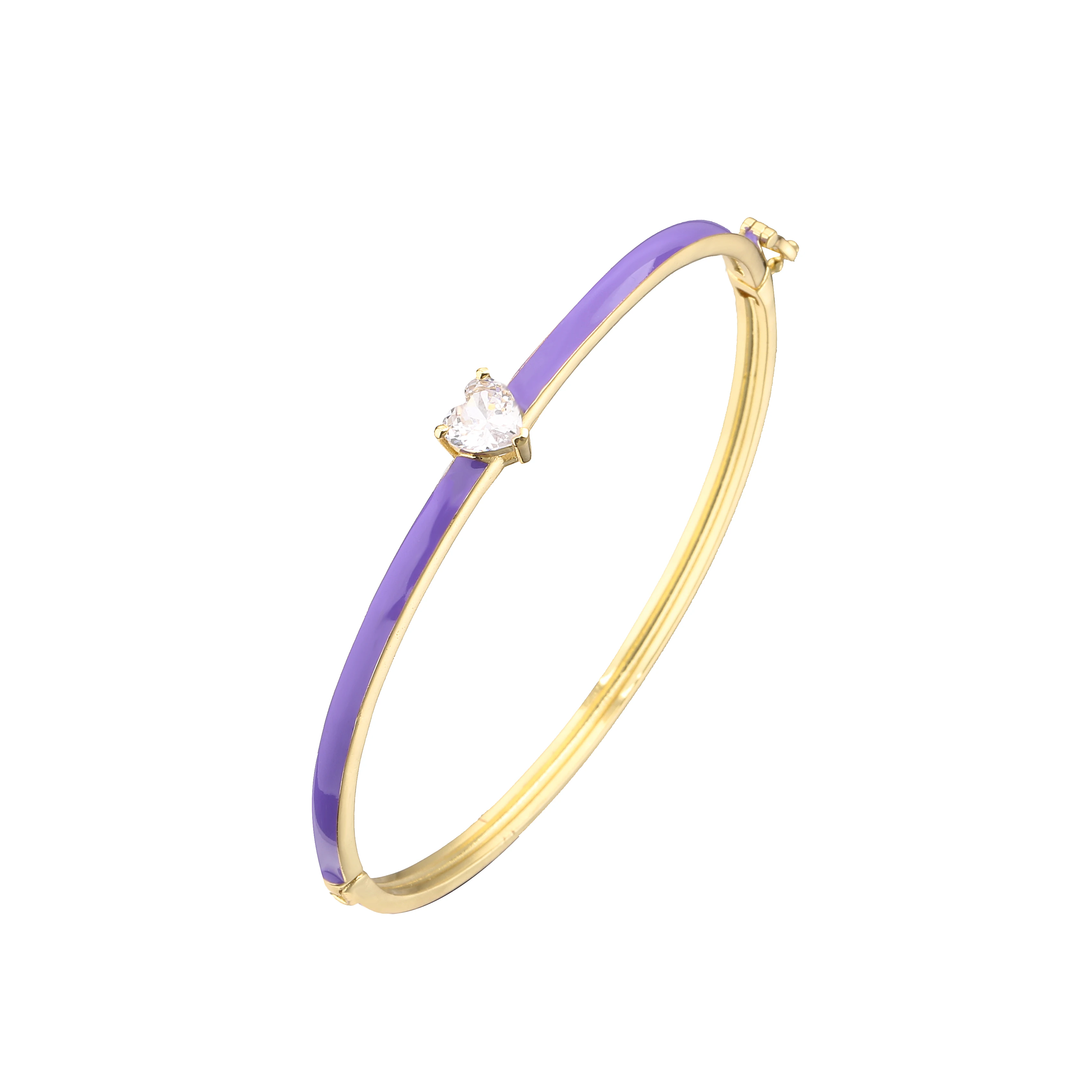 HECHENG, Love Heart Bangle Candy Bracelet for Women Rose Neon Green Enamel Bracelet, Gold Color Infinity Jewelry wholesale