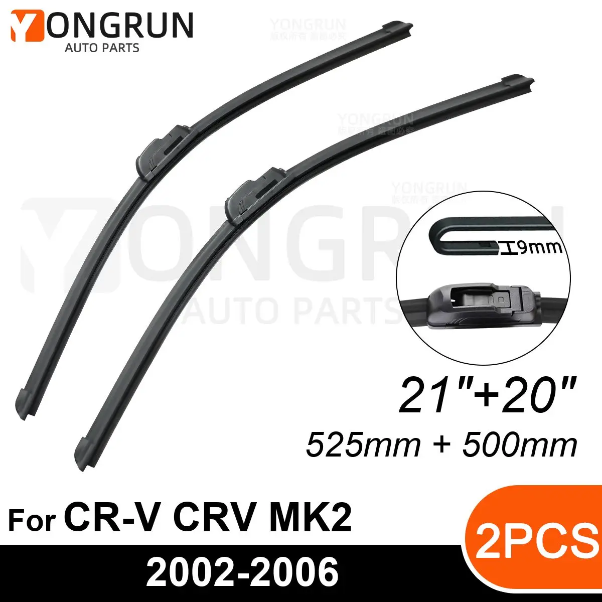 

Front Wipers For Honda CR-V CRV MK2 2002-2006 Wiper Blade Rubber 21"+20" Car Windshield Windscreen Accessories 2003 2004 2005