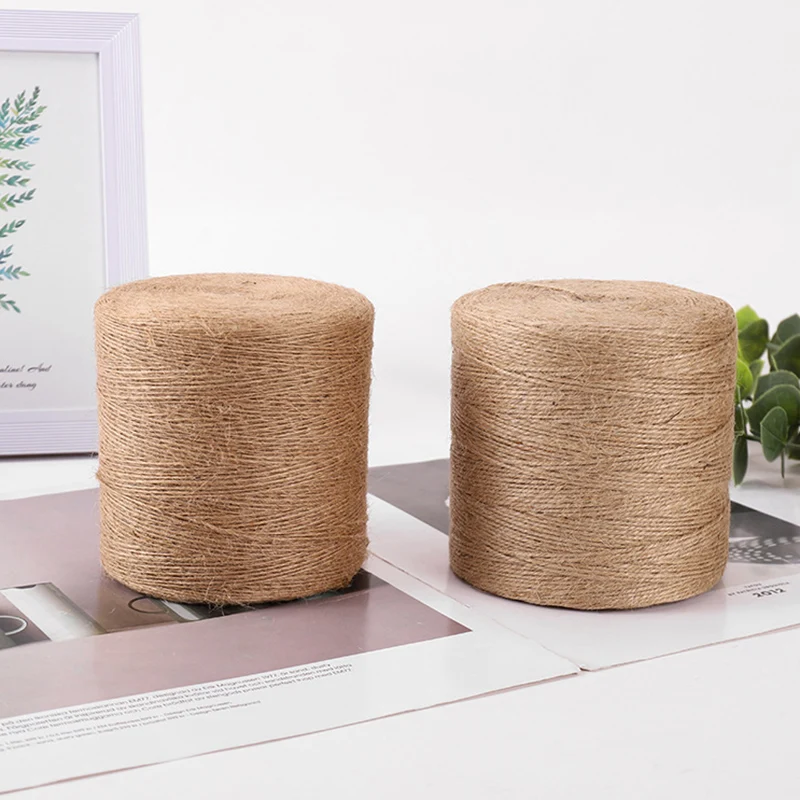 500/1000M 1mm 2mm Natural Vintage Jute Rope String Twine Crafts DIY Sewing Party Wedding Home Decortion