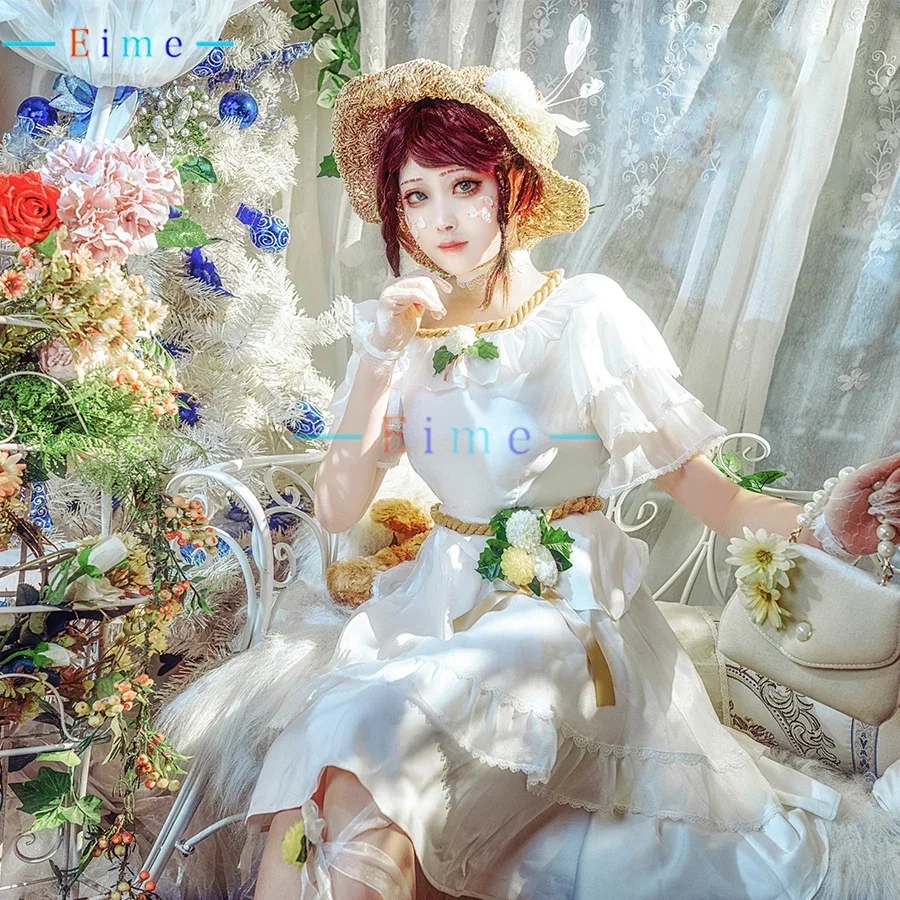 

Game Identity V Waiting For Wind Gardener Emma Woods Cosplay Costume Cute Summer Dress With Hat Halloween Carnival Uniforms