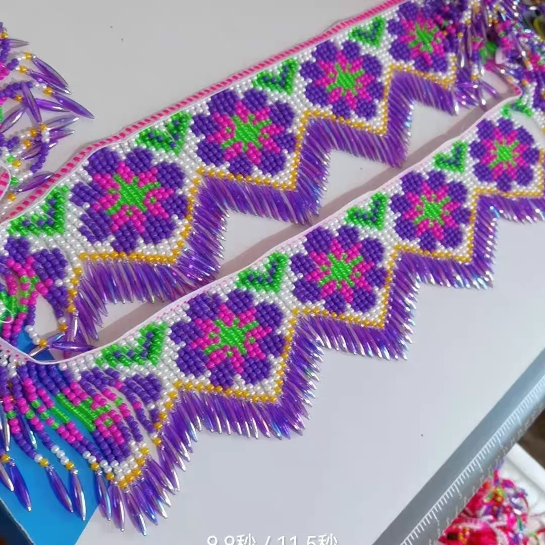 

Пластиковая бахрома из бисера с жемчугом шириной 10 см, фиолетовая ромашка, бахрома из бисера и шеврона, декоративная бахрома из бисера для штор своими руками, бахрома для абажура