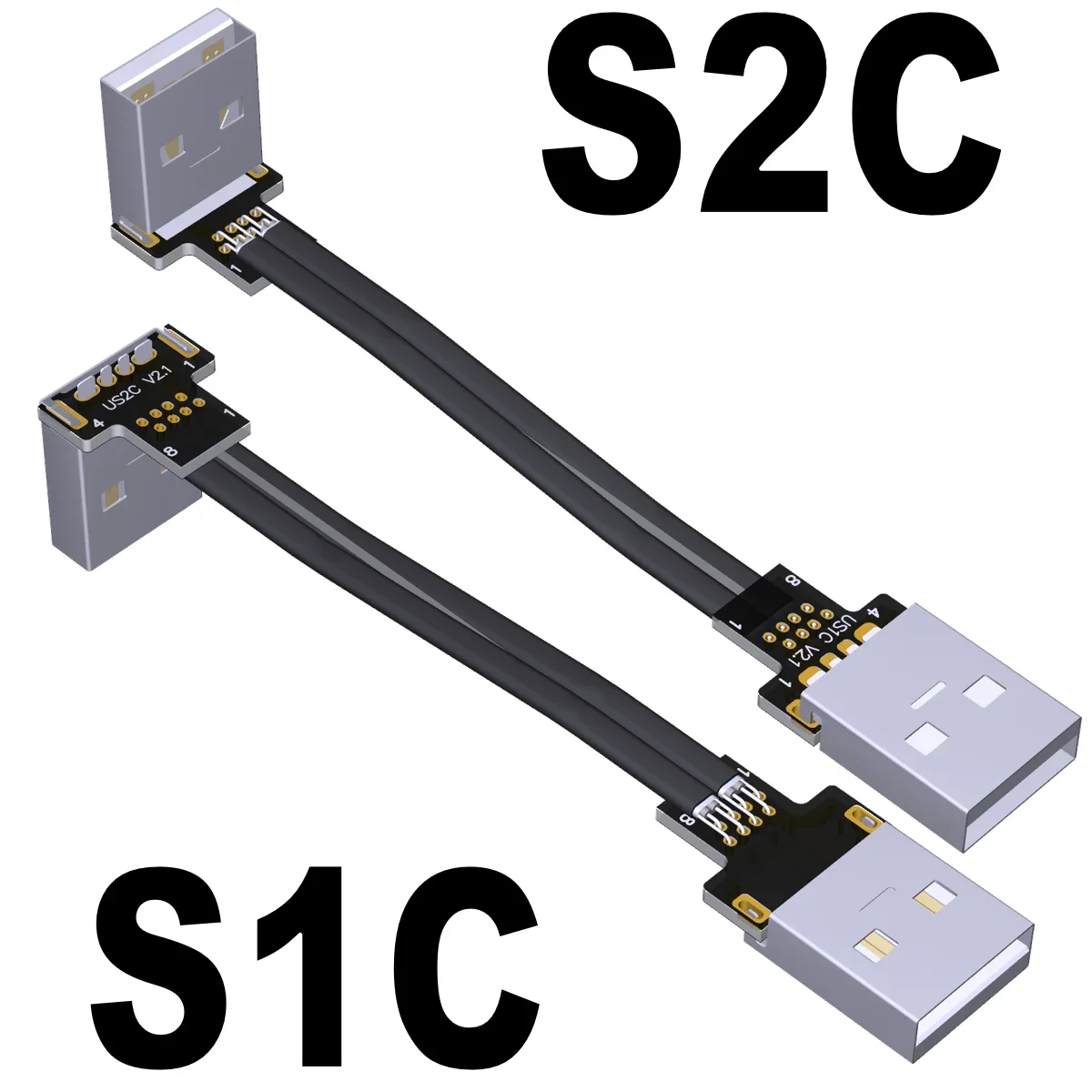 FFC Type-A USB 2.0 Extension Ribbon Cable Fold 90 FPV Slim Flat Soft Flexible FPC Charge FPV Brushless Handheld Gimbal Monitor