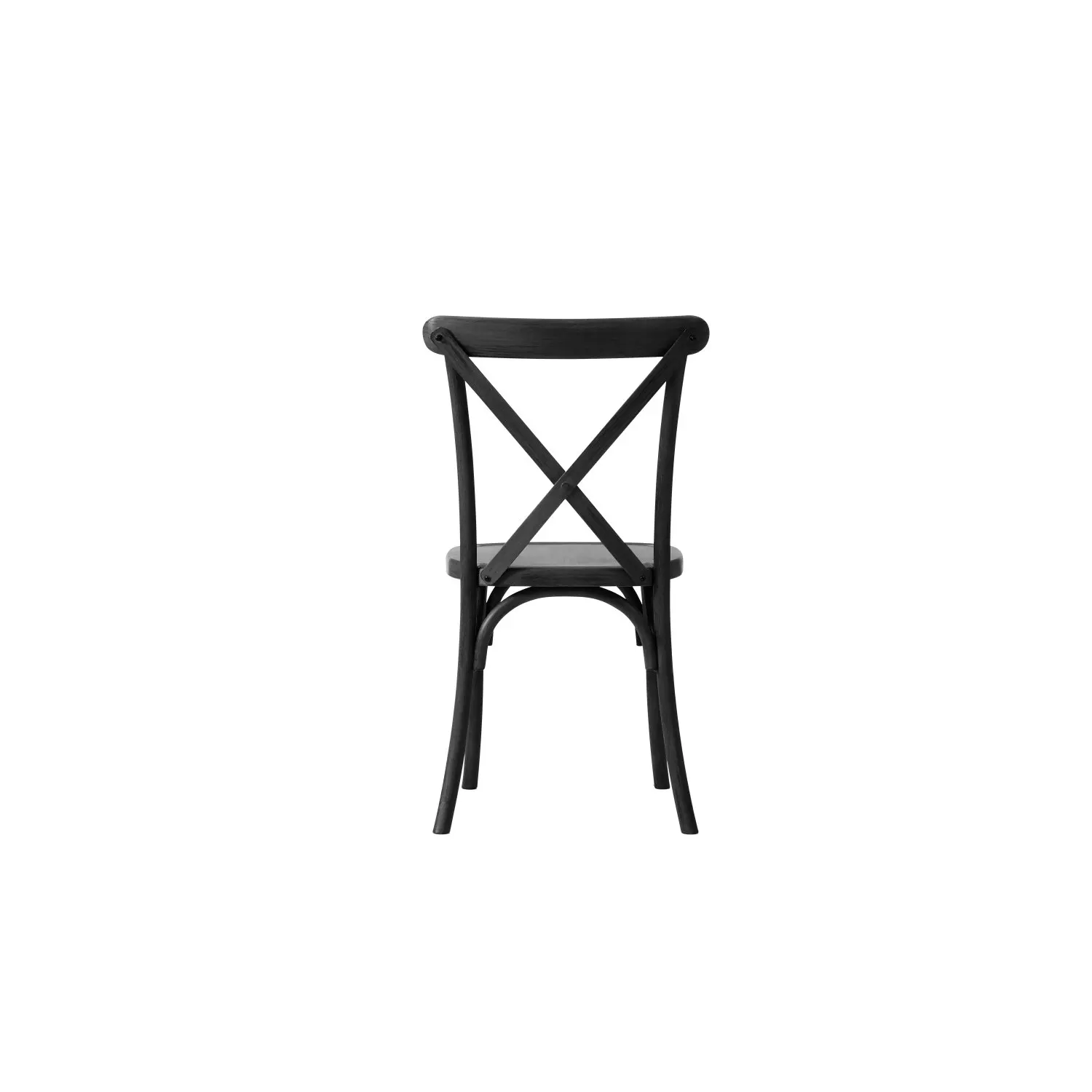 2-Pack Black Waterproof Resin Cross Back Dining Chairs