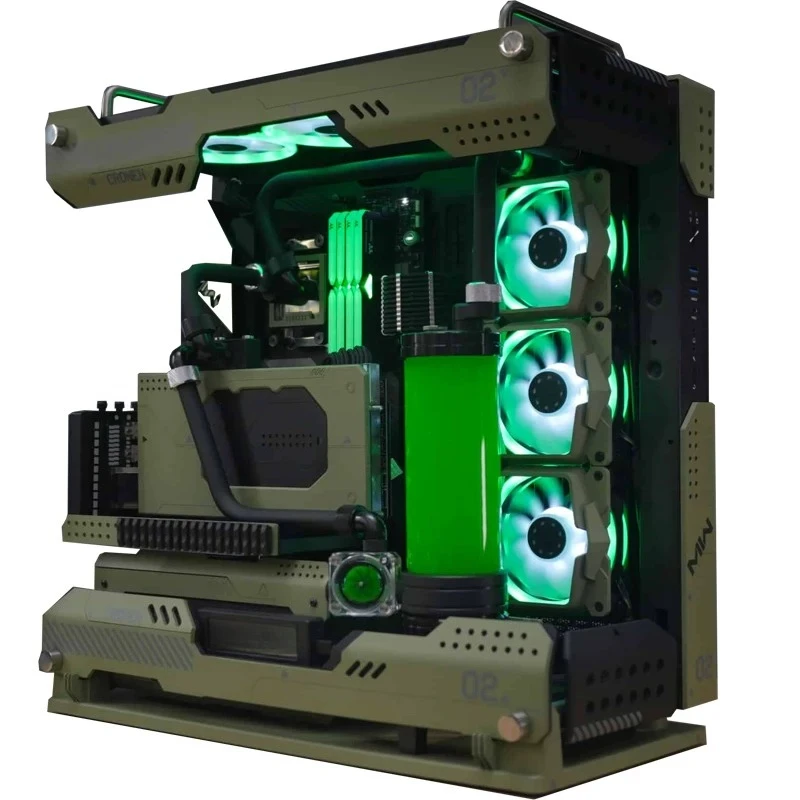 Open 13900K 4080 MOD split water-cooled computer mainframe desktop