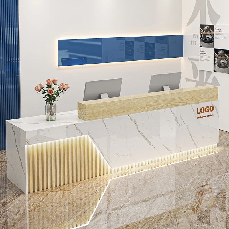 Shop Commercial Furniture Wooden Counter Service Reception
