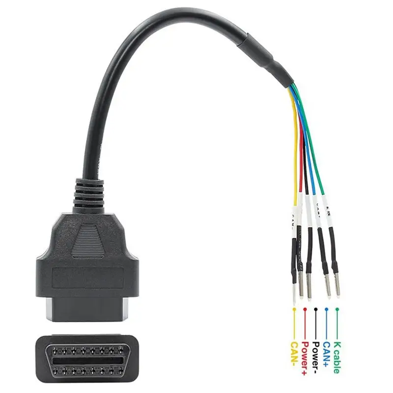 10X 16 Pin OBD OBD2 Female K Line CAN Line Jumper Tester Connector Car Diagnostic Extension Cable Cord Pigtail view 2