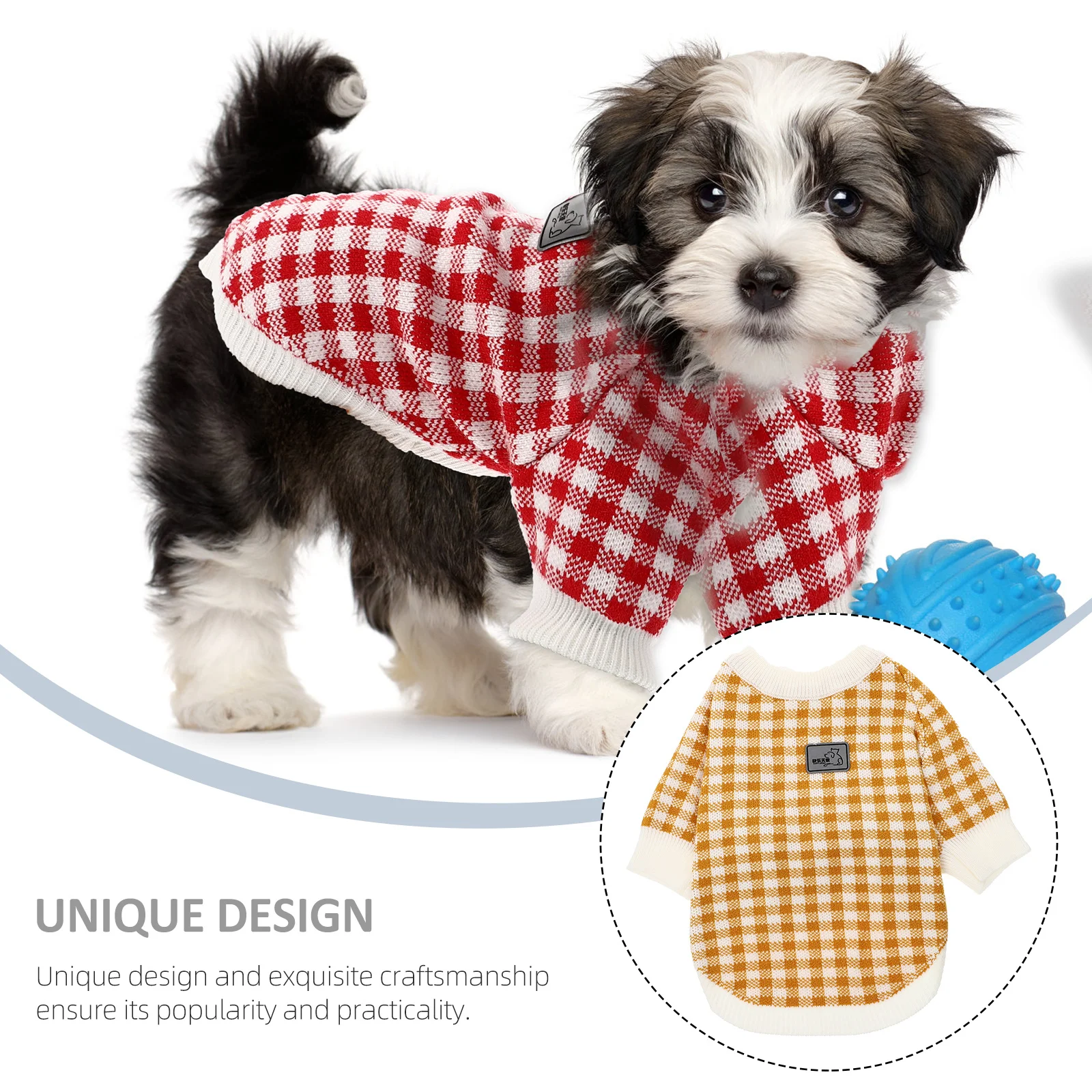 

Clothing Winter Coat Dog Knitted Sweater Costume Plaid Hoodie Warm Clothes Cute