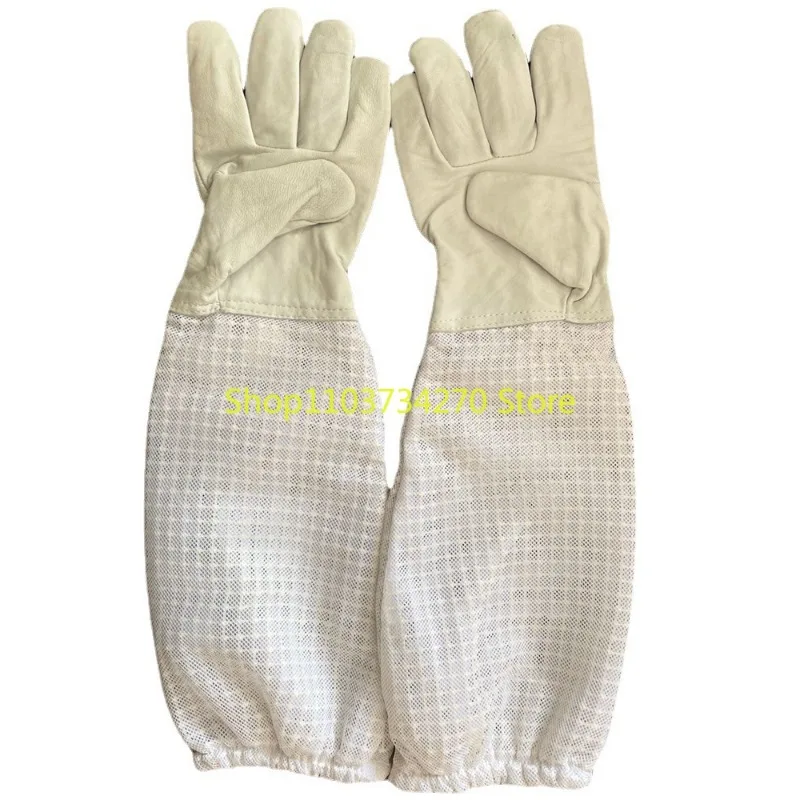 

Ultra Mesh Beekeepers Gloves Three-layer Net Ventilation Protect Your Hands Fully Ventilated Goatskin Beekeeping Gloves