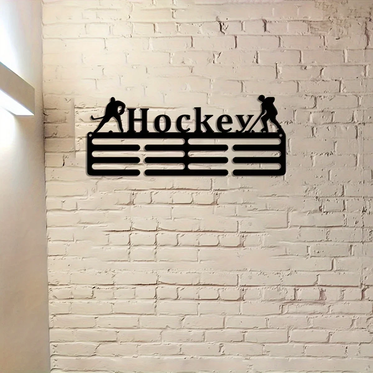 1pc Metal Wall Hanging Ornament, Hockey Medal Hanger, Hockey Player Name Medal Iron Hanger, Hockey Sport Display Awards Sign