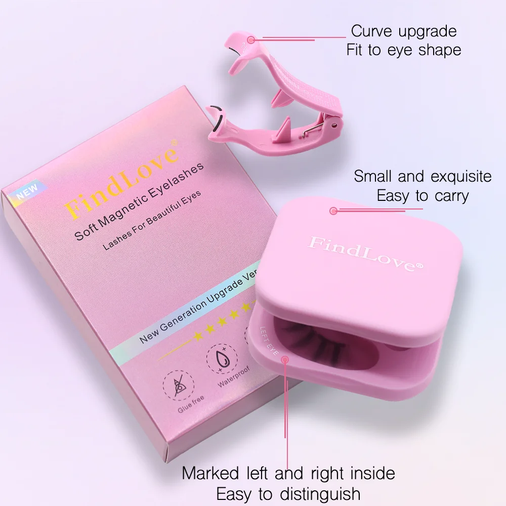 1Pairs Soft Magnetic Lashes Natural Reusable Magnetic Eyelash No Glue Need Eyelash Extension Set with Wearing Clips Makeup Tools