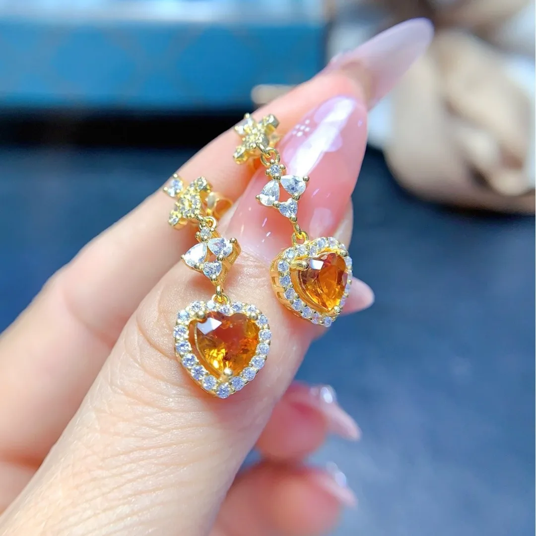 

Natural Yellow Crystal Earrings S925 Sterling Silver Chic Women Jewelry Premium Gift Crafted By Renowned Jewelry Artists