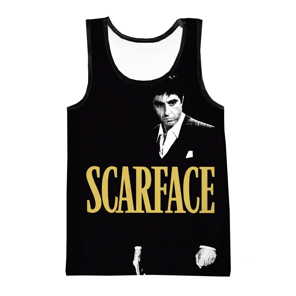 قمصان رجالية ثلاثية الأبعاد مطبوعة بطبعة فيلم ، ملابس الشارع بلا أكمام ، سترة صالة الألعاب الرياضية ، ملابس اللياقة البدنية ، كبيرة الحجم ، أزياء الصيف