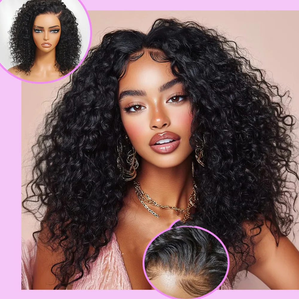 شعر الإنسان موجة عميقة الدانتيل الجبهة الباروكات، شعر الإنسان قبل قطعها 13x4 HD شعر مستعار أمامي من الدانتيل الشفاف، شعر مستعار أسود طبيعي بدون صمغ