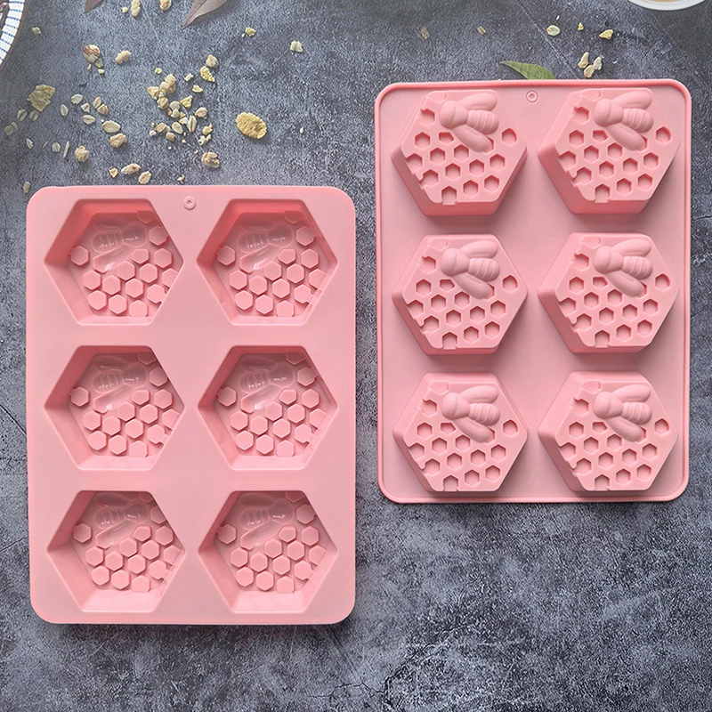 3D Bee Honeycomb Silicone Soap Mold DIY Soap Making Supplies Handmade Chocolate Cake Decoration Baking Tools