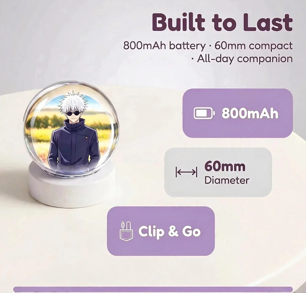 3D Video Crystal Ball DIY Memory Art Glass Ball 360° Surround Sound MP4 Videos / JPG Images Videos Player Gifts