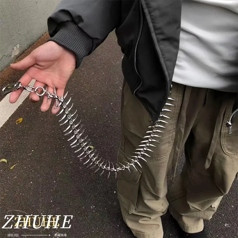 

Punk Spine Shape Copper Pants Chain, Jewelry & Accessories for Men & Women, Edgy Hip Hop Waist Chain, Gothic Style Streetwear Ac