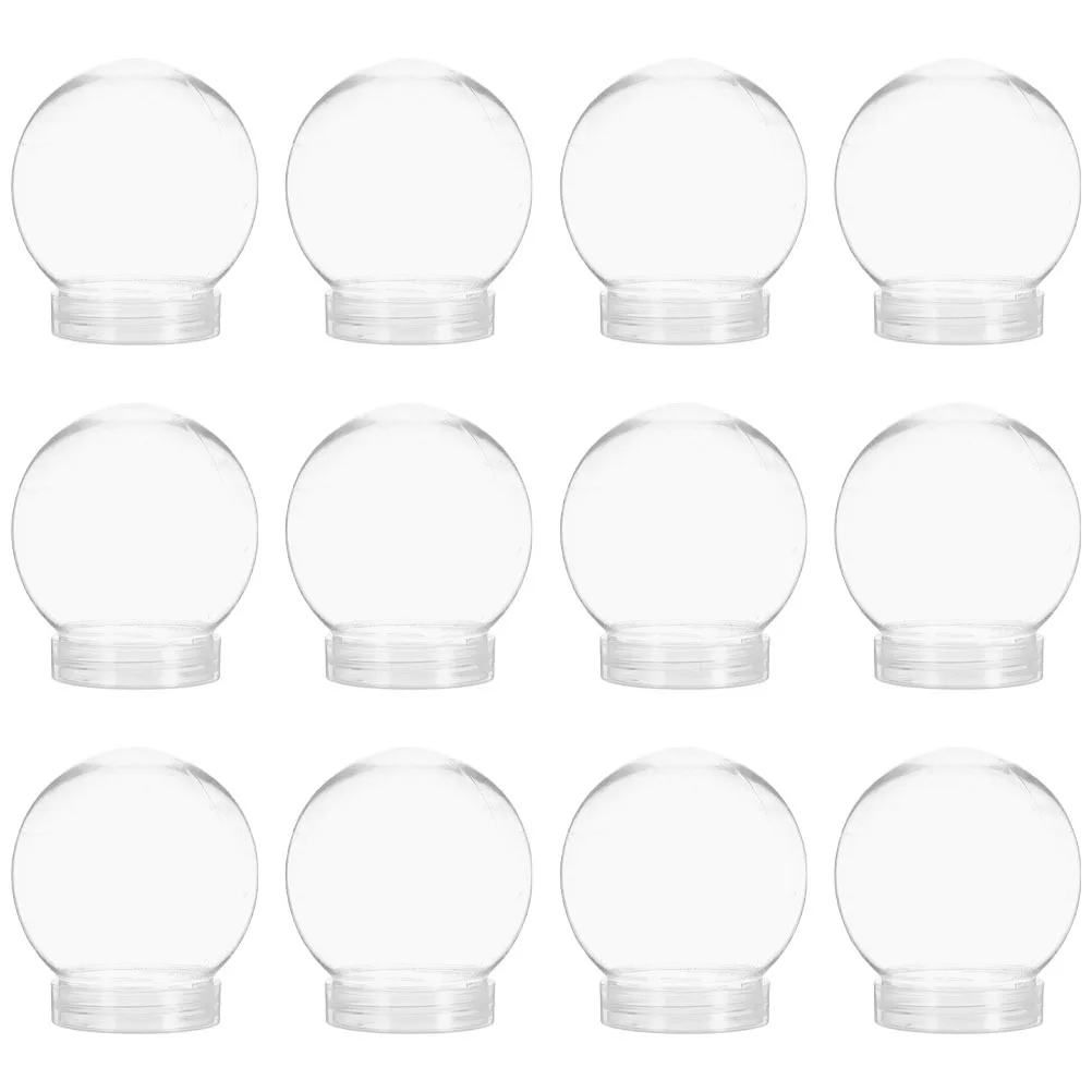 

12 Pcs Crafts Diy Snow Globe Candy Globes Containers Artificial Balls Fillable Halloween Photo Fun