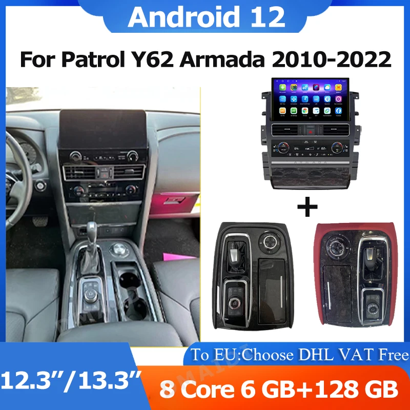 

Multimedia Player Android 12 Car Radio For Nissan Patrol Armada Y62 2010 - 2022 Knob Central Control Interior Kit GPS Carplay