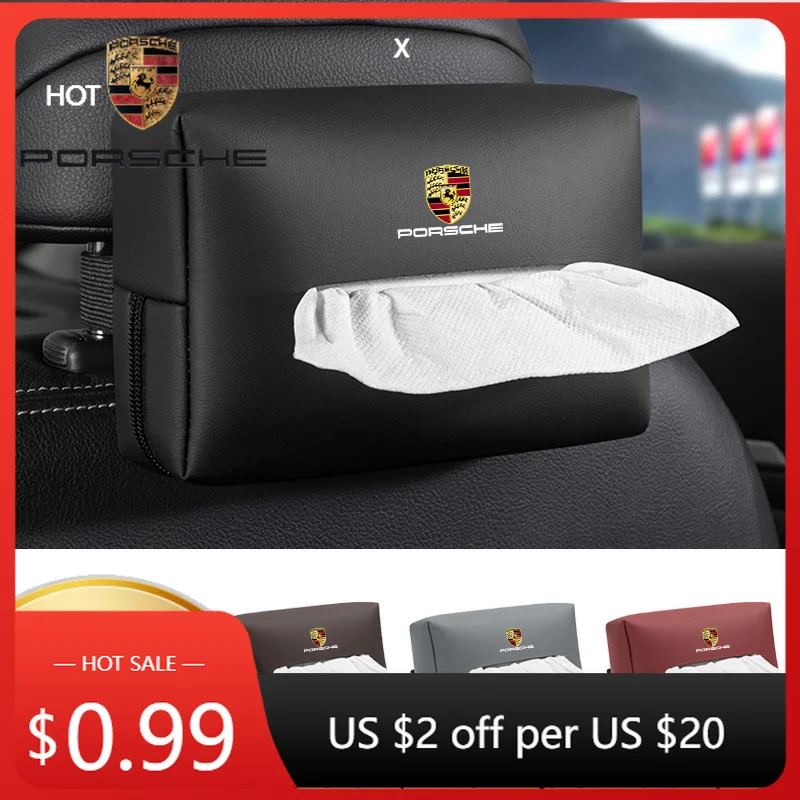 

Наклейка на автомобиль для Porsche Cayman, Cayenne, 911, Macan, держатель для салфеток в салоне автомобиля, органайзер для салфеток на спинку сиденья для Porsche Cayenne