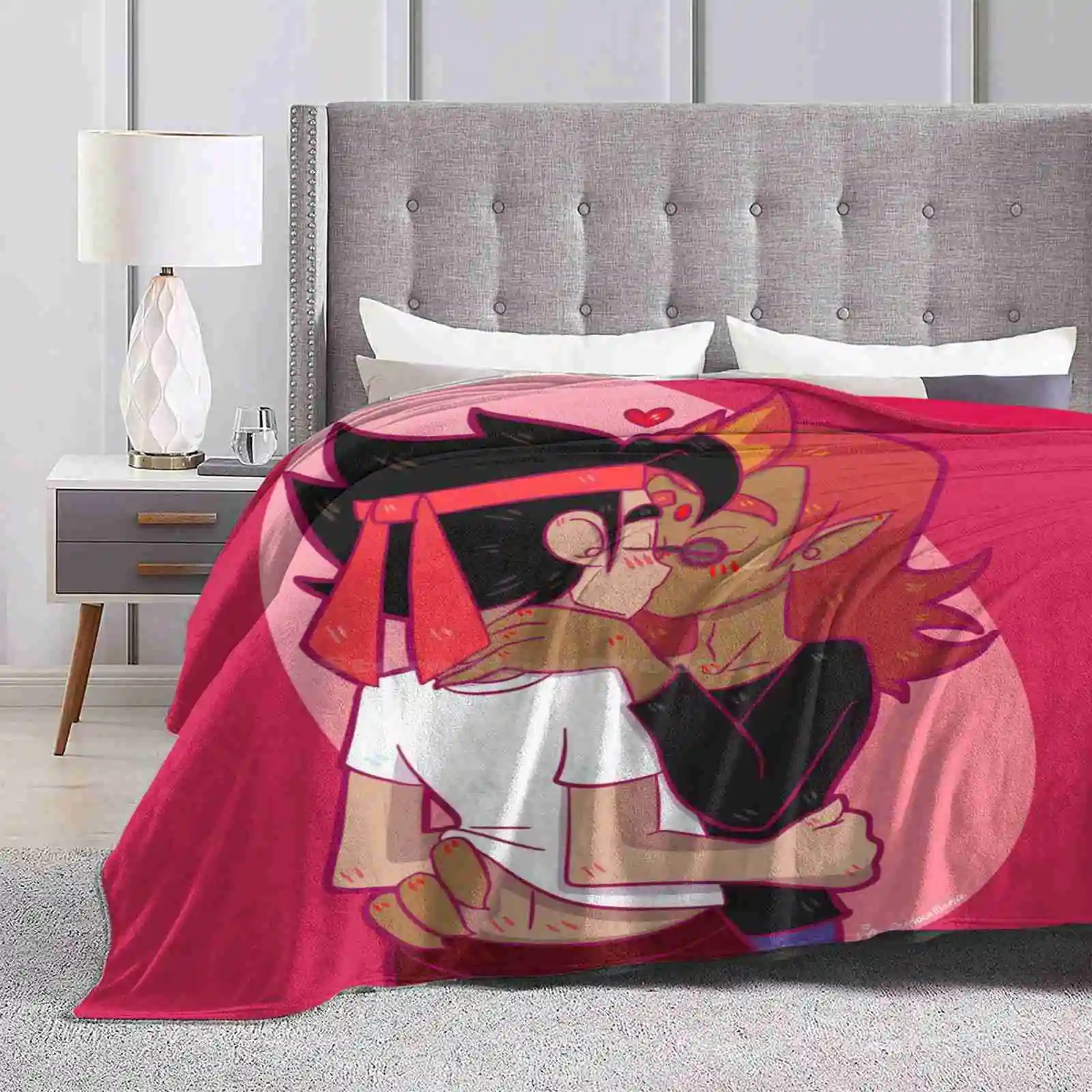 Spicynoodles Kiss Best Selling Room Household Flannel Blanket Monkie Kid Spicynoodles Shipping Qi Xiaotian Red Son Fanart Love