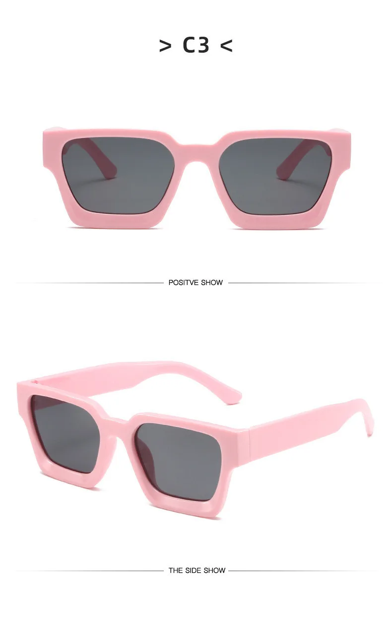 Mode Vintage Großen Quadratischen Sonnenbrille UV400 Retro Männer Frauen Grün Marke Designer Unisex Ins Stil Brillen Anti Blauen Rahmen – Detail 8