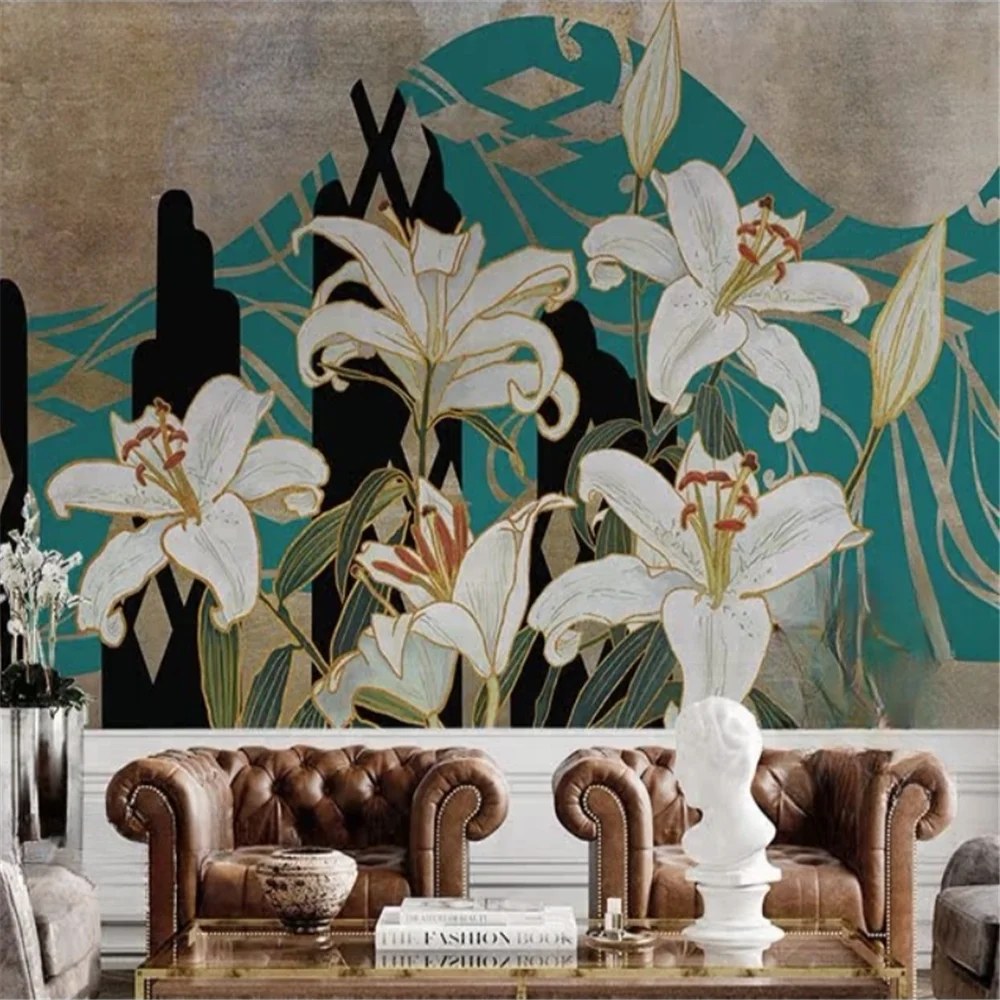 custom 3d stereoscopic wallpaper TV background Large mural wallpapers living room bedroom sofa flower wall paper papel de parede