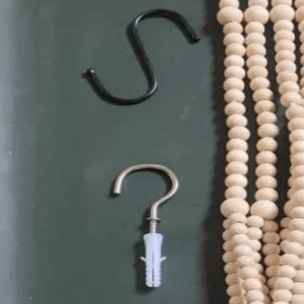 Natural Wood Beads Beaded Plant Hanger Cotton Rope Macrame Fringe Macrame Plant Hanger Woven Construction 24 Inch Length