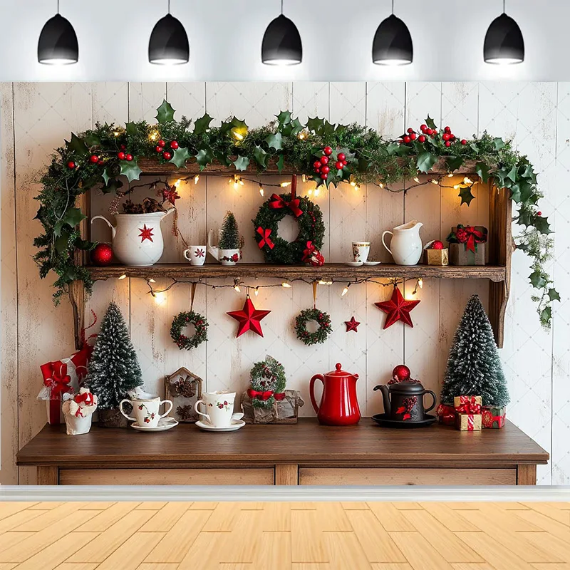 Winter Merry Christmas Festive Windows Photography Background Snowflakes Birthday Party New Year Photo Studio Backdrops EW-43