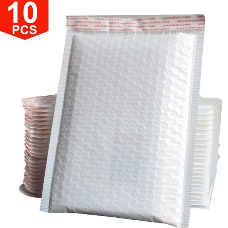 10Pcs/Set 13x15 hite Self-adhesive Waterproof Bubble Bag Small Business Mailing Package Waterproof Boutique Mailing Bag Jewelry