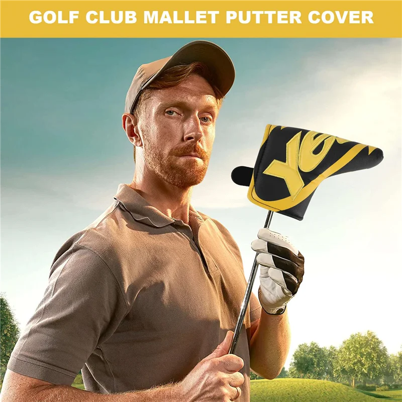 غطاء رأس A69P-Golf Club Blade Putter مع إغلاق من جلد البولي يوريثان، إكسسوارات جولف منقوشة مطبوعة على نعم #3