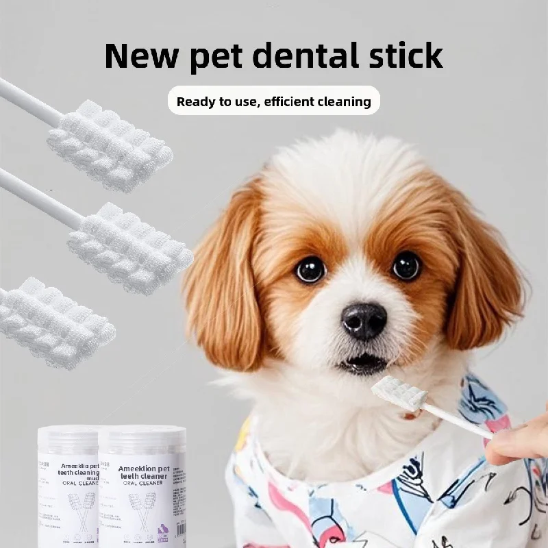 Pet Oral Cleaner Gauze Dental Stick Disposable Wet and Dry Use for Removing Tartar Cat and Dog Toothbrush