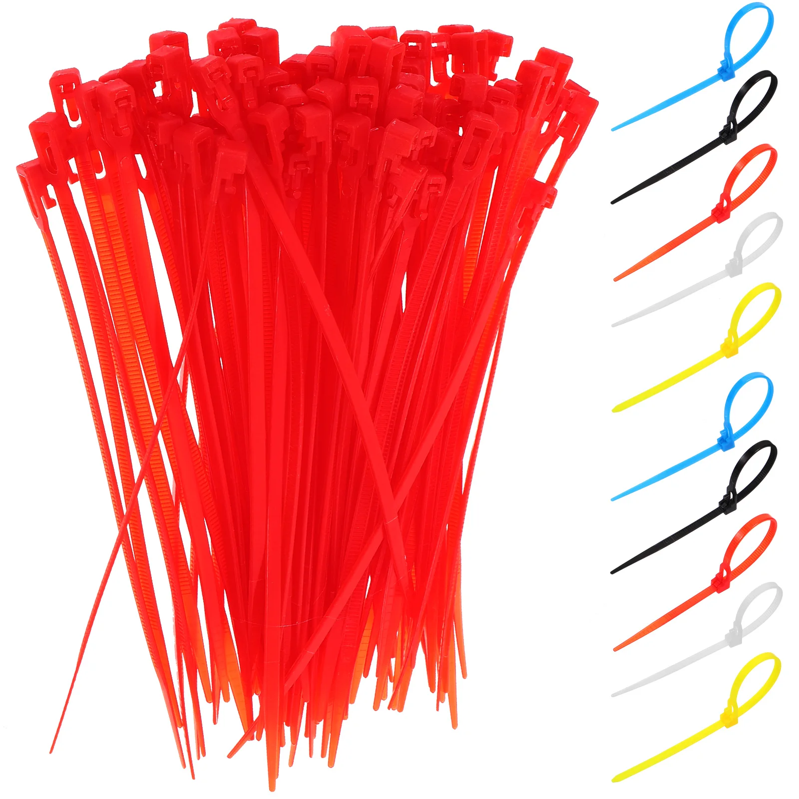 

500 Pcs Bundle Fixing Ties Wire Self-locking Snap Button Nylon Cord for Electrical Cords