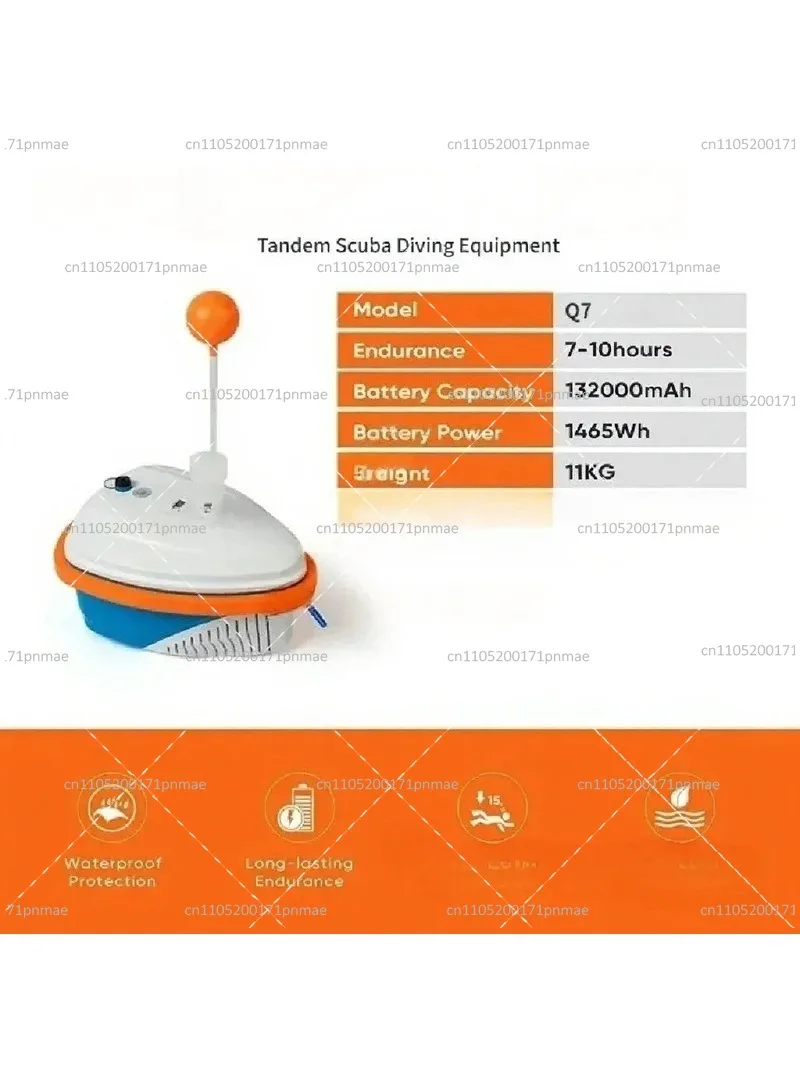 Portable Underwater Scuba Diving Ventilator, Dual User 15m Deep Floating Diving Device 7-10 Hours Working Time
