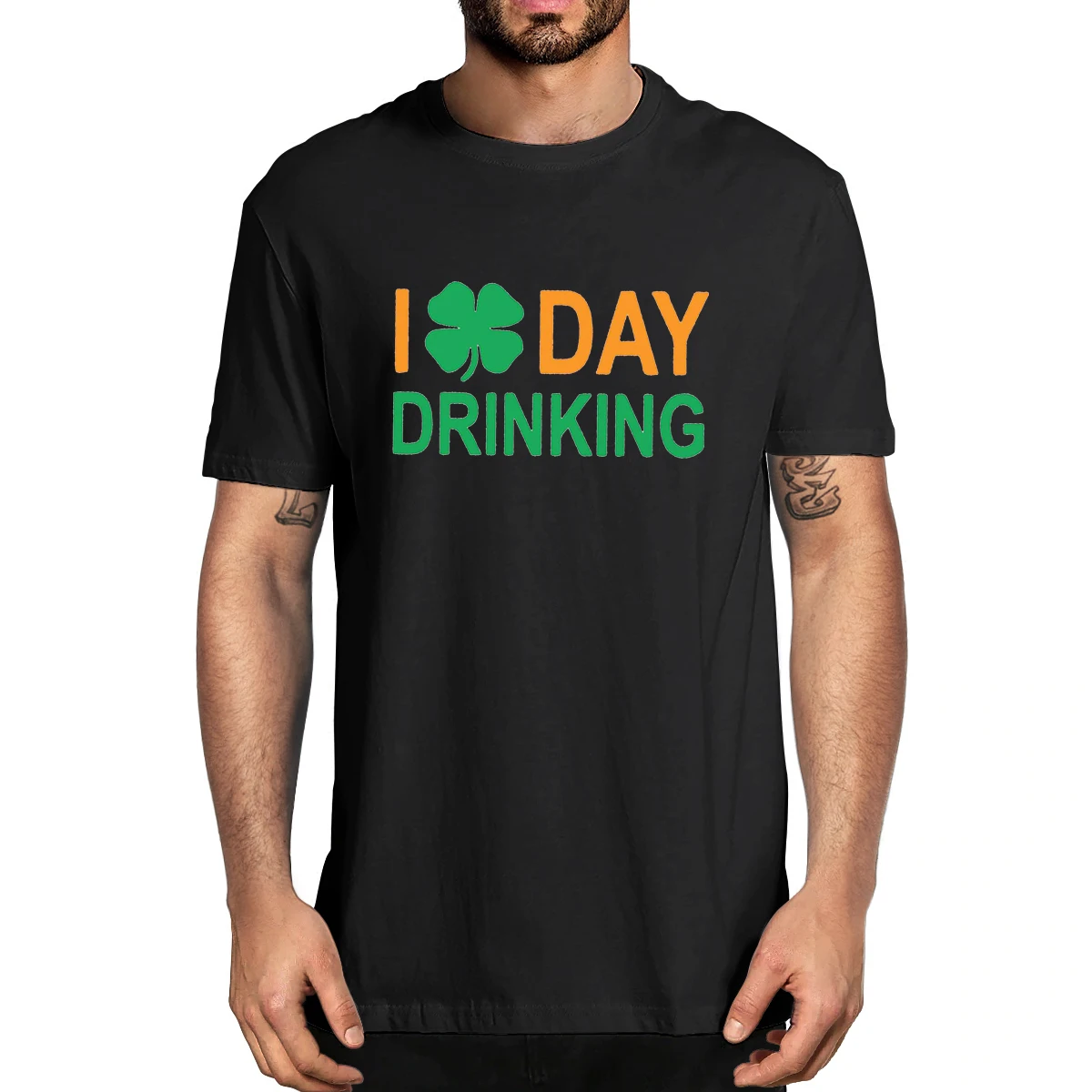 

100% Cotton I Love Day Drinking St Patrick’s Day ShamrockFashion Men's Novelty T-Shirt Women Casual Streetwear Harajuku Tee Gift