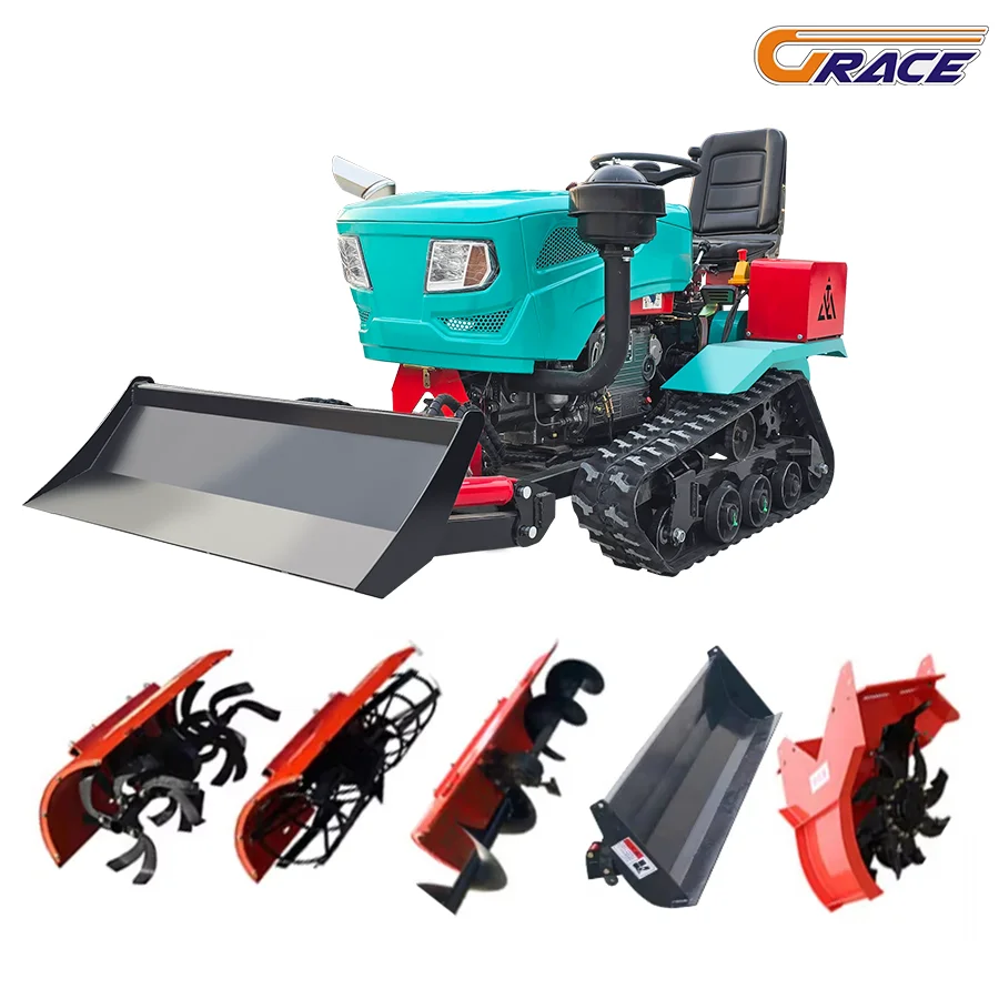 2025 جديد المطاط المسار الزاحف جرار 25hp 35 Hp 50 Hp 60hp 80hp 100 Hp مزرعة الزاحف جرار صغير 4x4 الزراعة