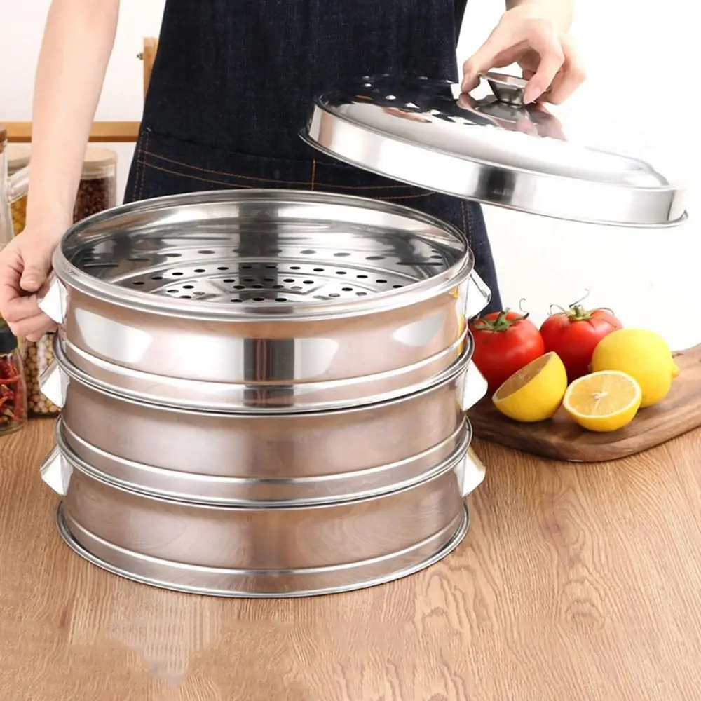 Stackable Food Steam Rack Thicken Strainer Rice Cooker Steamer Pot Steamed Stuffed Bun Durable Stainless Steel Steamer