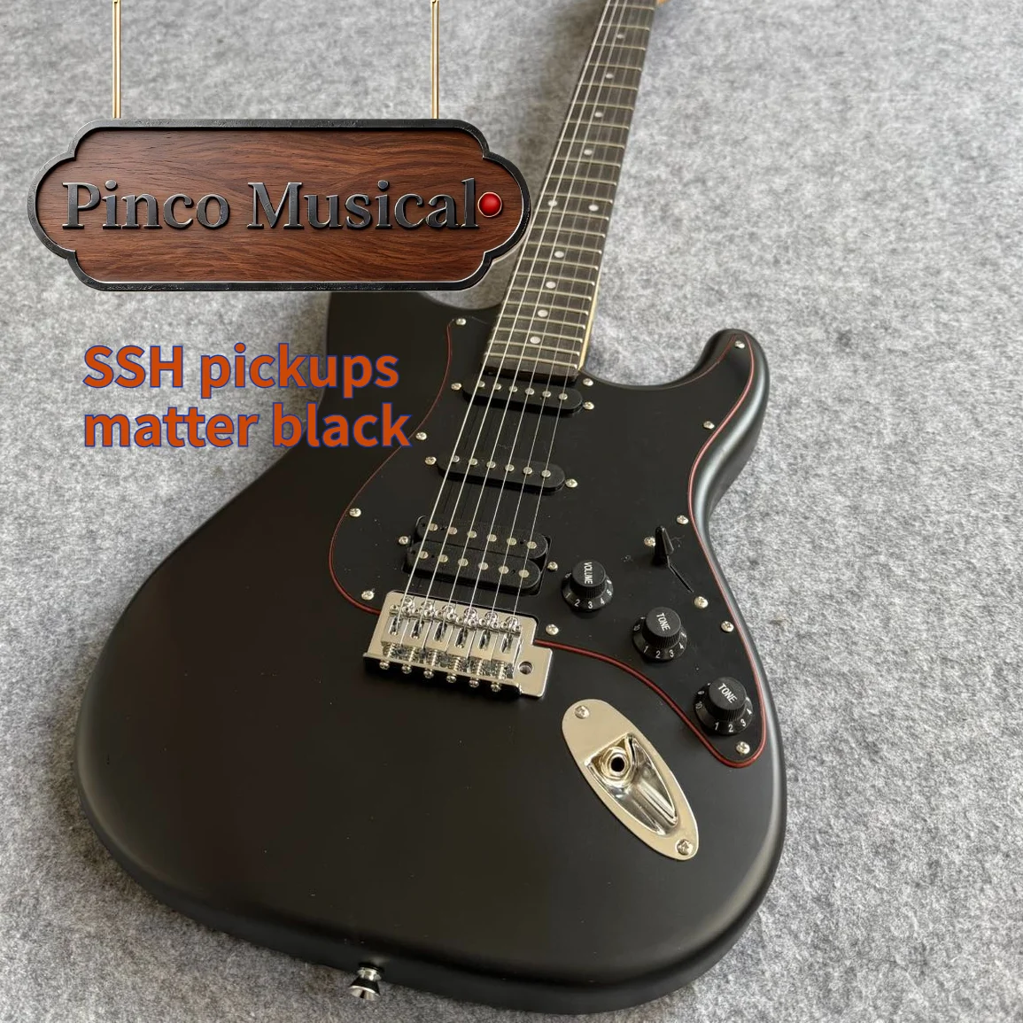 Matte Black Rock‑ST HSH Electric Guitar | HSH Pickups 1954 Classic Stage Guitar Beginner Entry‑Level