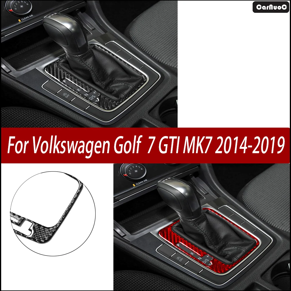 

For Volkswagen Golf 7 GTI MK7 2014-2019 Carbon Fiber Car Interior Upgrade Kit - Self-Adhesive Gear Panel Trim Decals